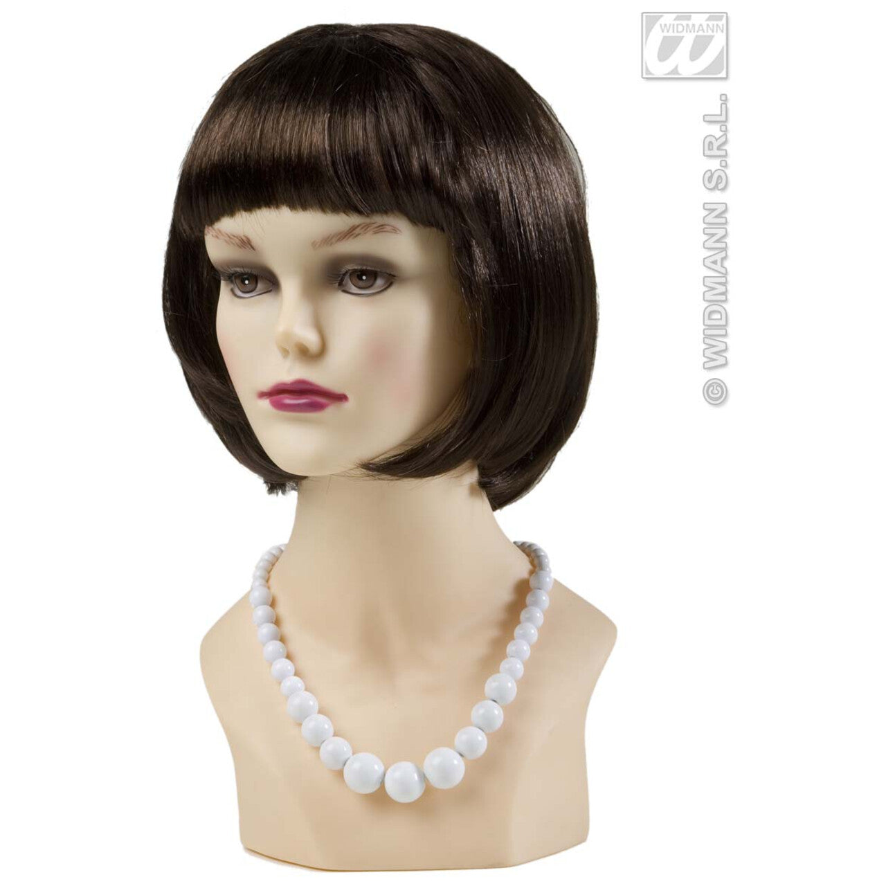 Op deze afbeelding zie je een Accessoires, van het merk Widmann. Parelketting 70s, Wit