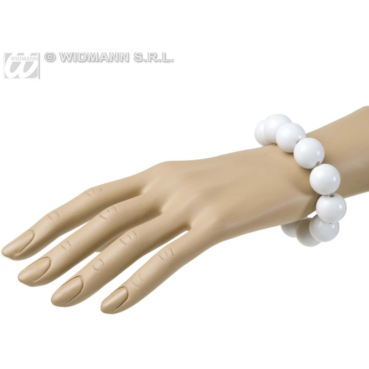 Op deze afbeelding zie je een Accessoires, van het merk Widmann. Parelarmband 70s Wit