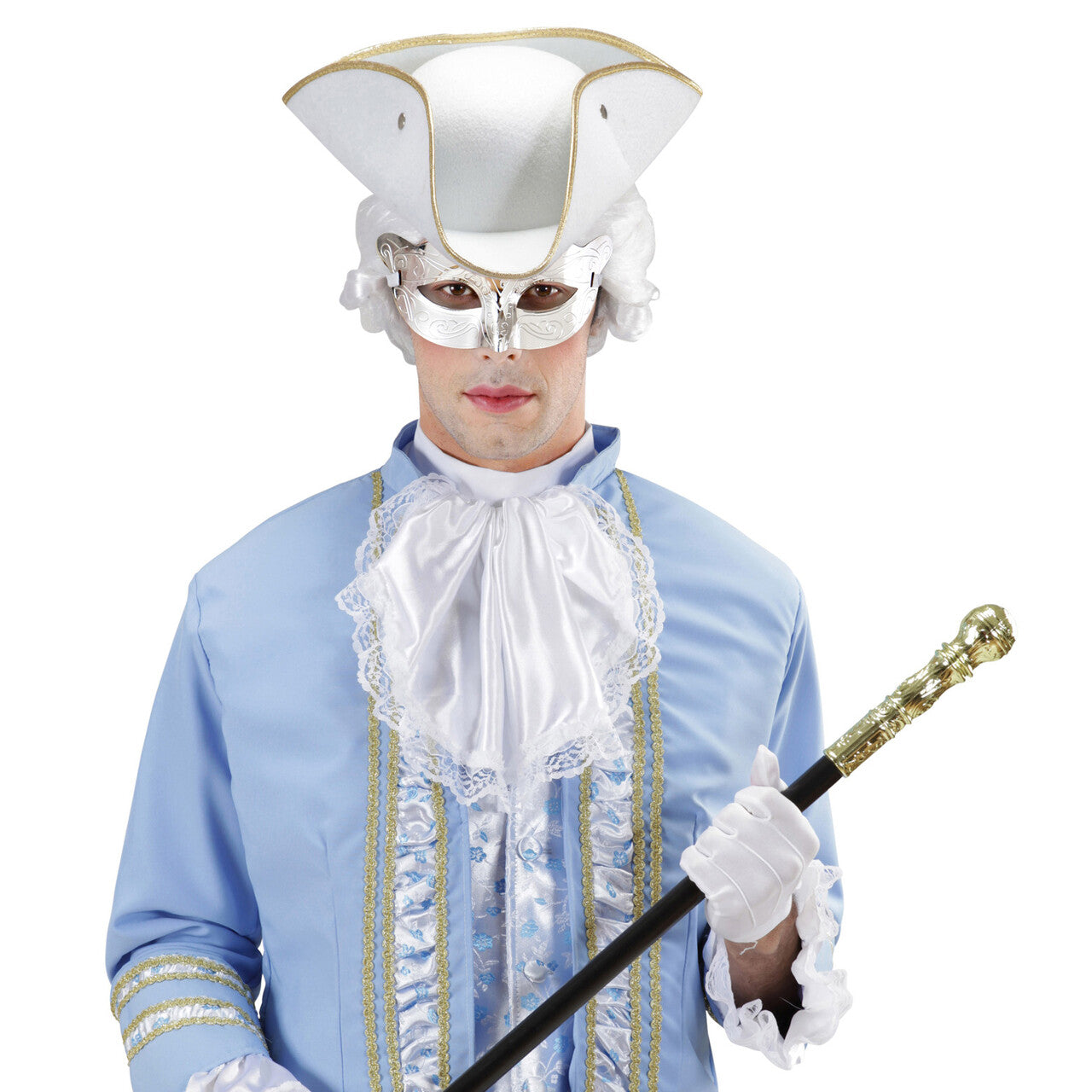 Op deze afbeelding zie je een Accessoires, van het merk Widmann. Oogmasker Metallic Zilver