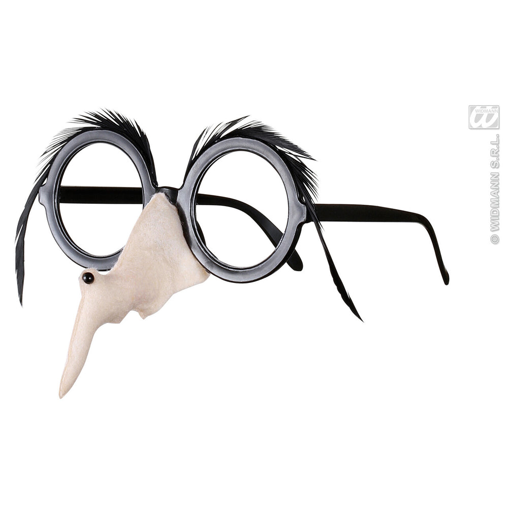 Op deze afbeelding zie je een Accessoires, van het merk Widmann. Bril Met Heksenneus En Zwarte Wenkbrauwen