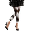 Schwarz-Weiß Gestreifte Leggings Damen
