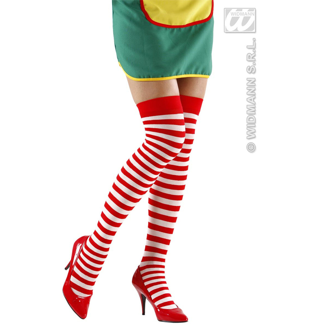 Op deze afbeelding zie je een Accessoires, van het merk Widmann. Kniekousen Rood / Wit 70den