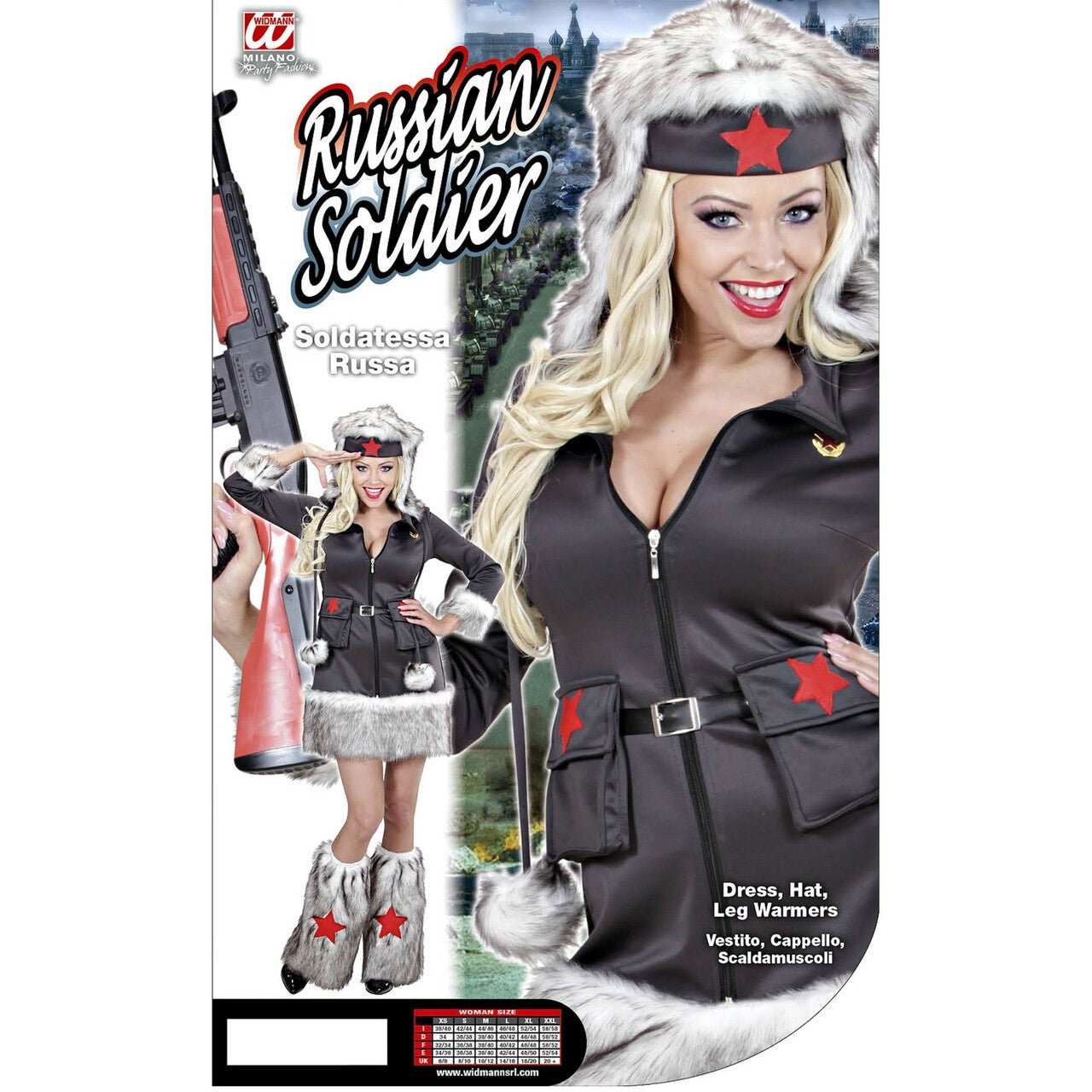 Op deze afbeelding zie je een Kostuums, van het merk Widmann. Nikita Sexy Comrade Vrouw Kostuum