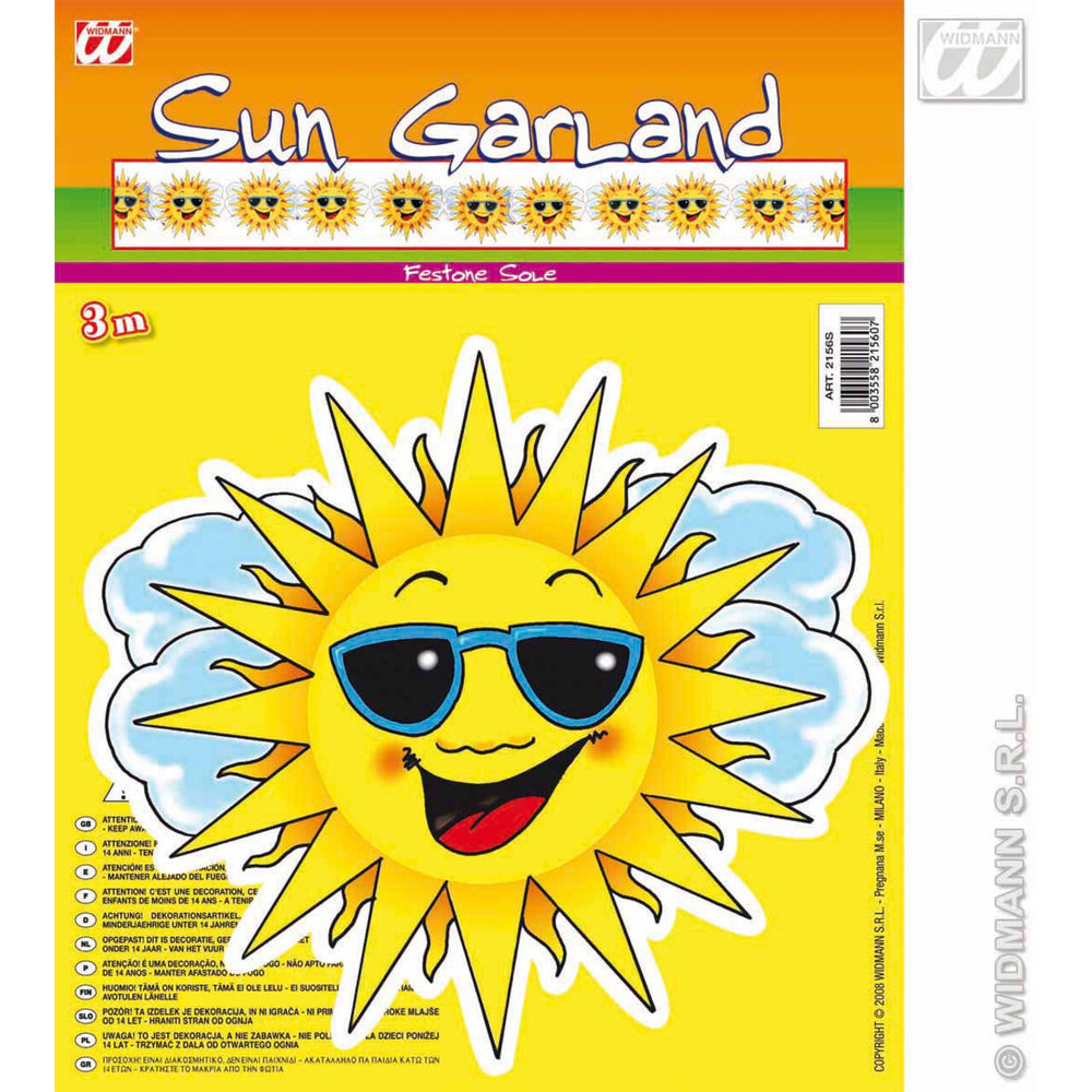 Op deze afbeelding zie je een Decoratie, van het merk Widmann. Slinger 3 Meter, Zon