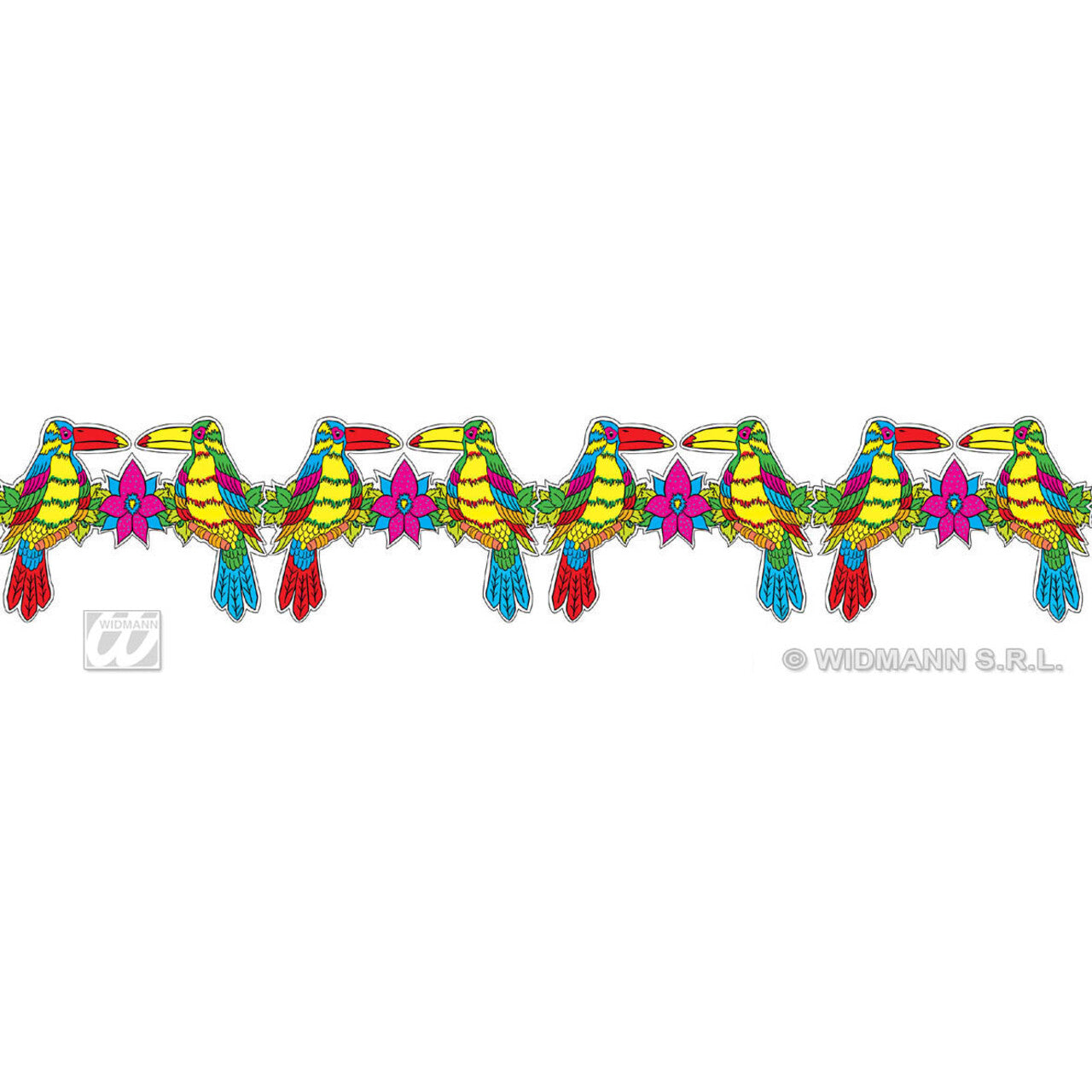 Op deze afbeelding zie je een Decoratie, van het merk Widmann. Slinger 3 Meter, Toekan