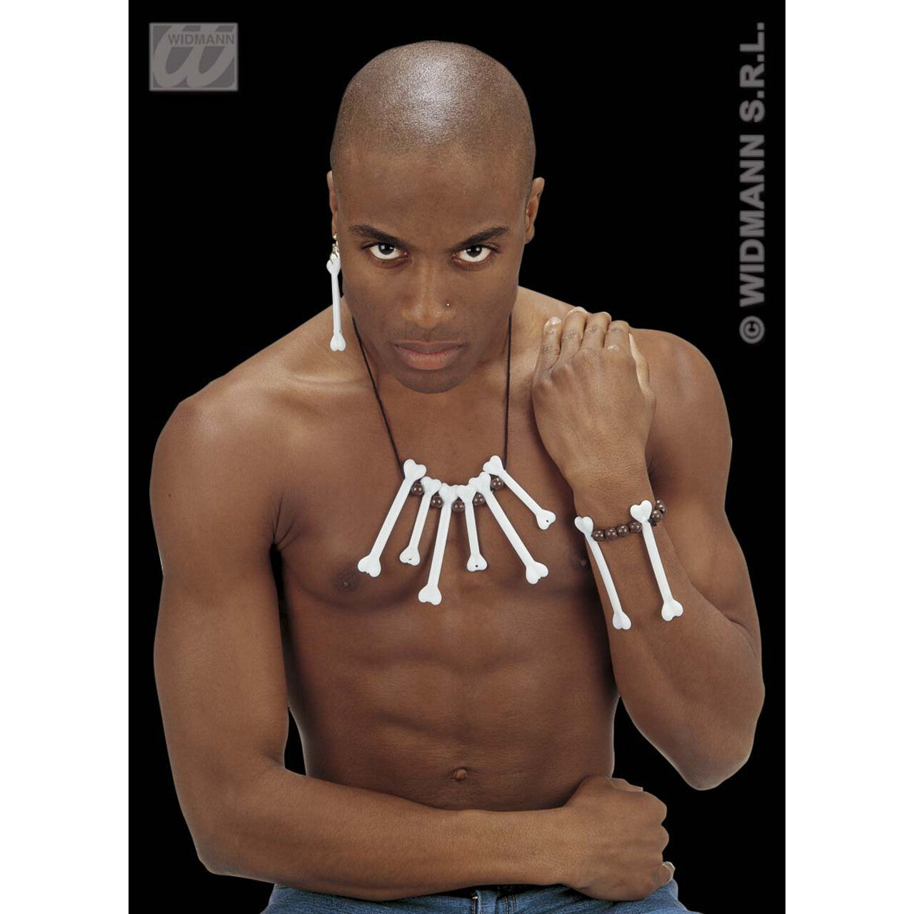 Op deze afbeelding zie je een Accessoires, van het merk Widmann. Bottenset Ketting, Oorring En Armband