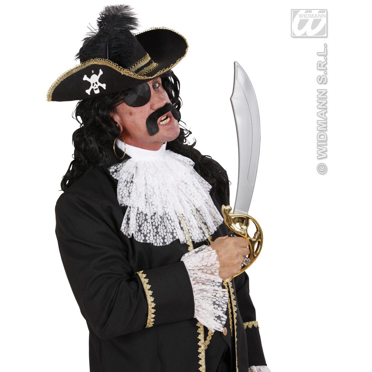Op deze afbeelding zie je een Accessoires, van het merk Widmann. Piratenhoed Met Schedel En Veren