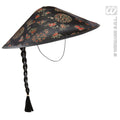 Chinesischer Satin-Hut Mit Zopf