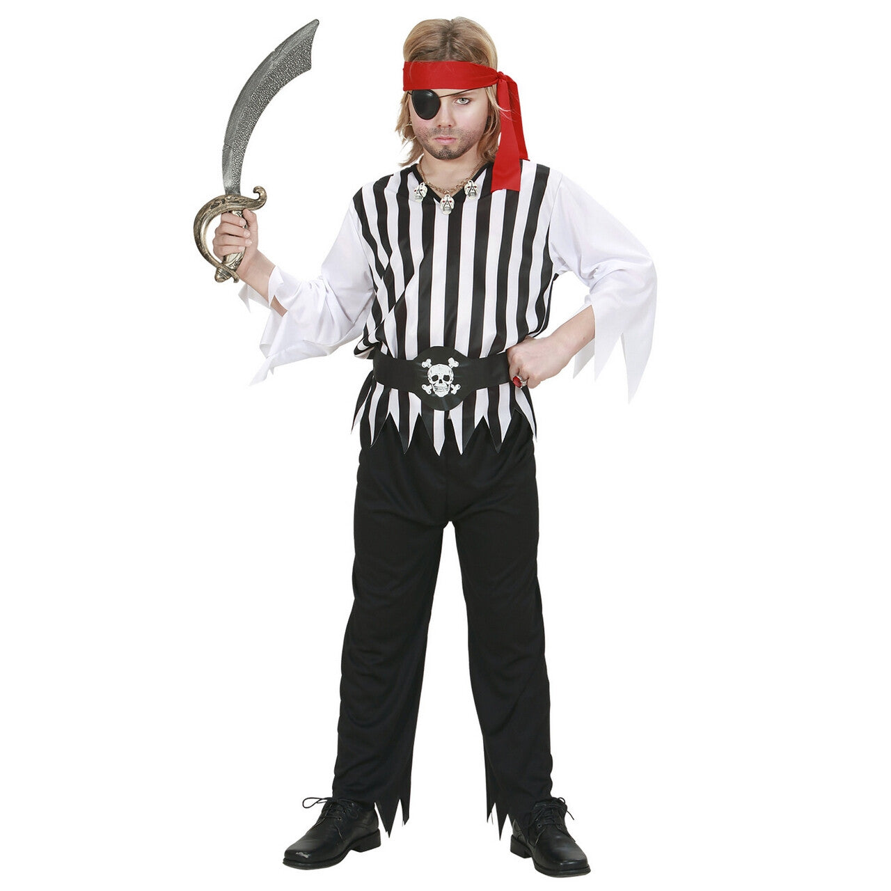 Op deze afbeelding zie je een Kostuums, van het merk Widmann. Piraten Jongen Rafelig Galei Kostuum
