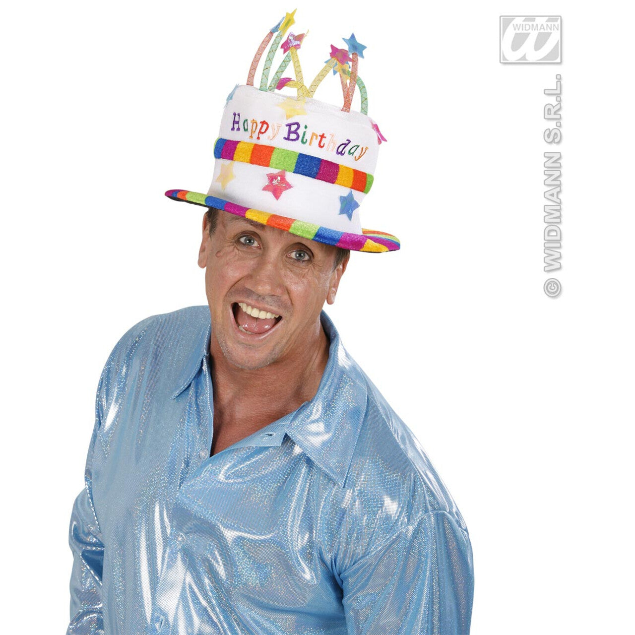Op deze afbeelding zie je een Accessoires, van het merk Widmann. Fluwelen Hoed Happy Birthday