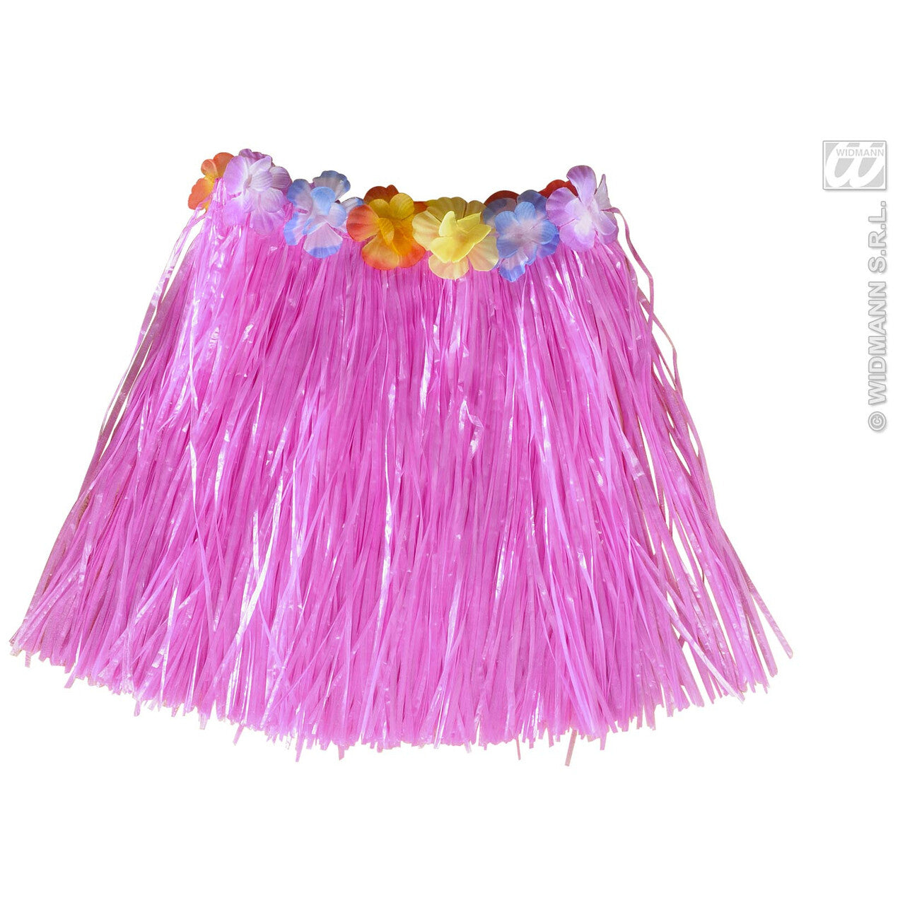 Op deze afbeelding zie je een Accessoires, van het merk Widmann. Hawaiirokje Met Bloemenriem Kind, Roze