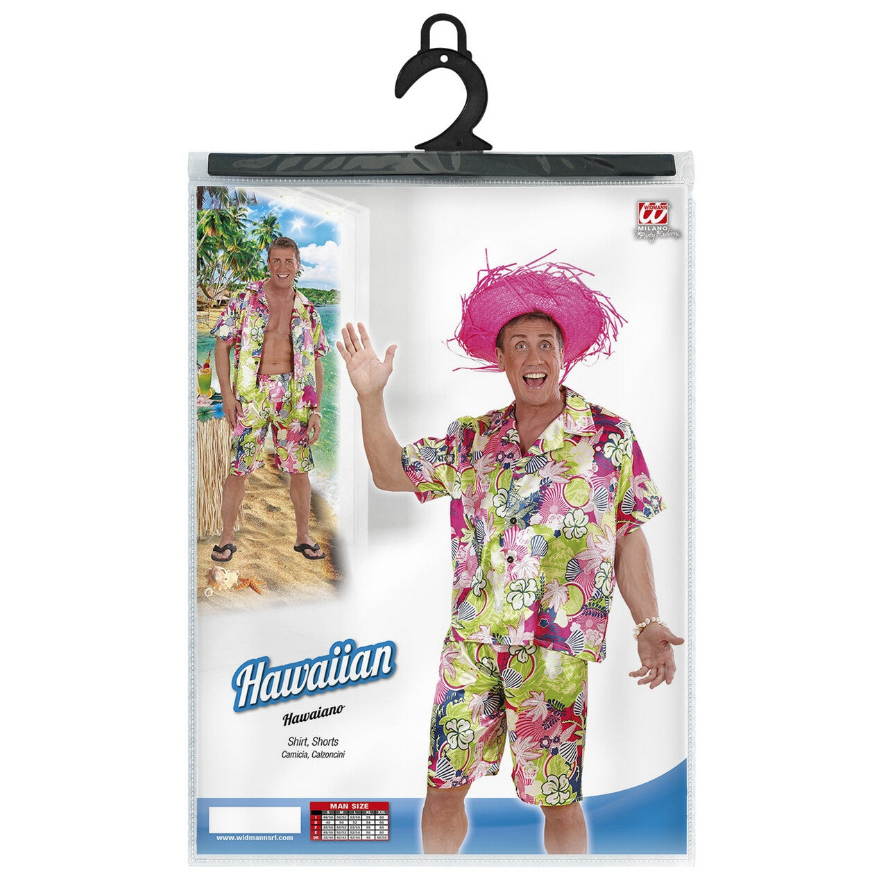 Op deze afbeelding zie je een Kostuums, van het merk Widmann. Aloha Hawaiiaanse Man Kostuum