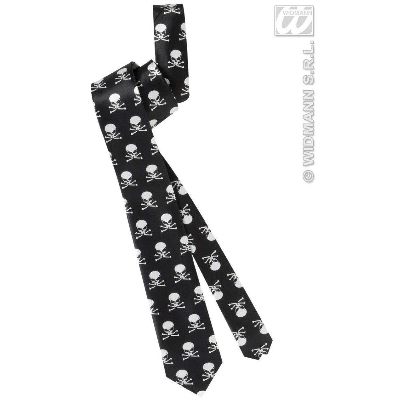 Op deze afbeelding zie je een Accessoires, van het merk Widmann. Satijnen Stropdas Met Schedels