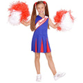 Amerikanische Cheerleader Blau-Rot Kostüm Mädchen