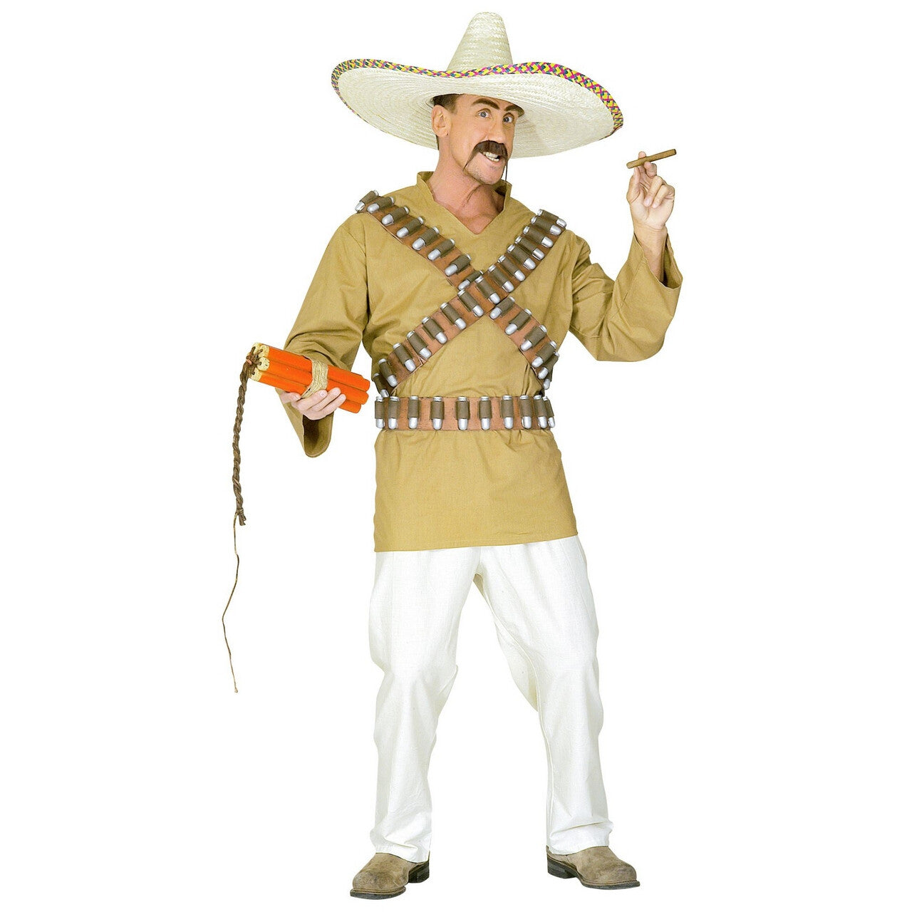 Op deze afbeelding zie je een Kostuums, van het merk Widmann. Pistolero Mexicaan Kostuum Man