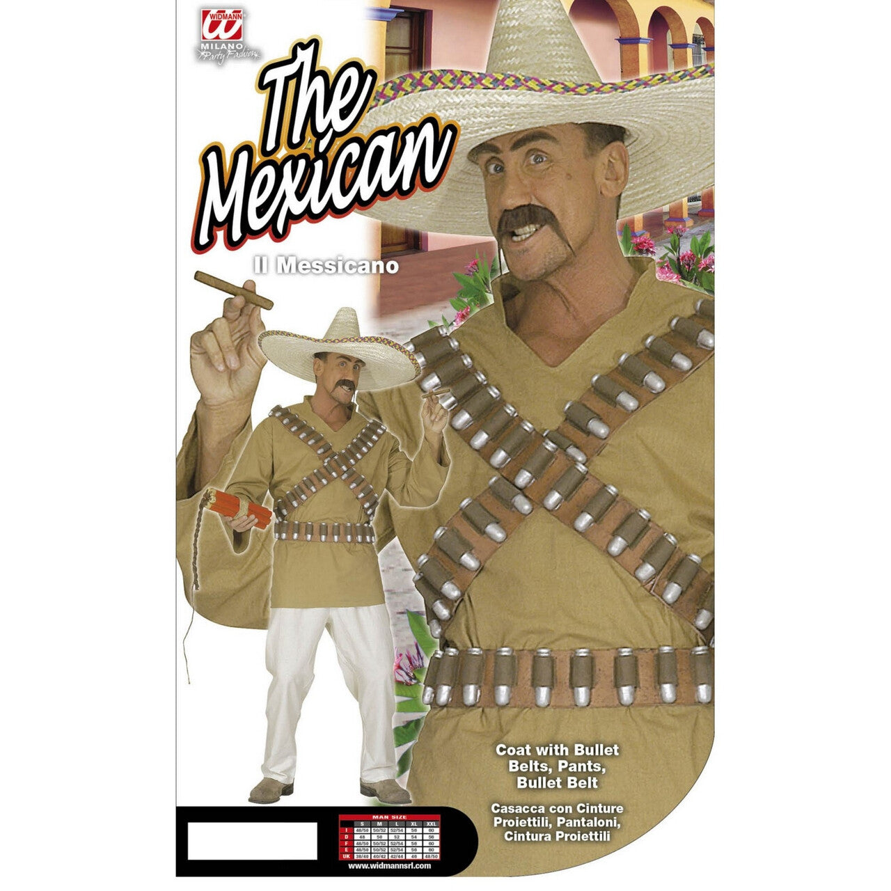 Op deze afbeelding zie je een Kostuums, van het merk Widmann. Pistolero Mexicaan Kostuum Man