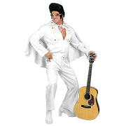 Op deze afbeelding zie je een Kostuums, van het merk Widmann. King Of Rock, Zeer Luxe Uitvoering White Elvis Kostuum Man