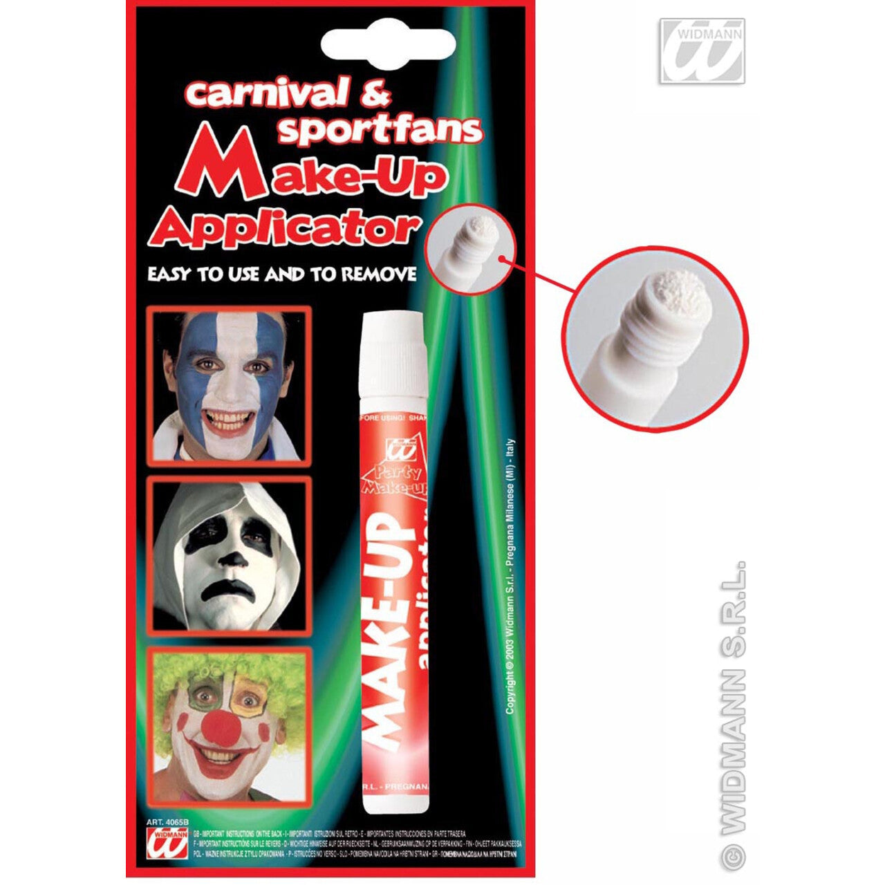 Op deze afbeelding zie je een Accessoires, van het merk Widmann. Sportfan Aanbrengstift, Wit