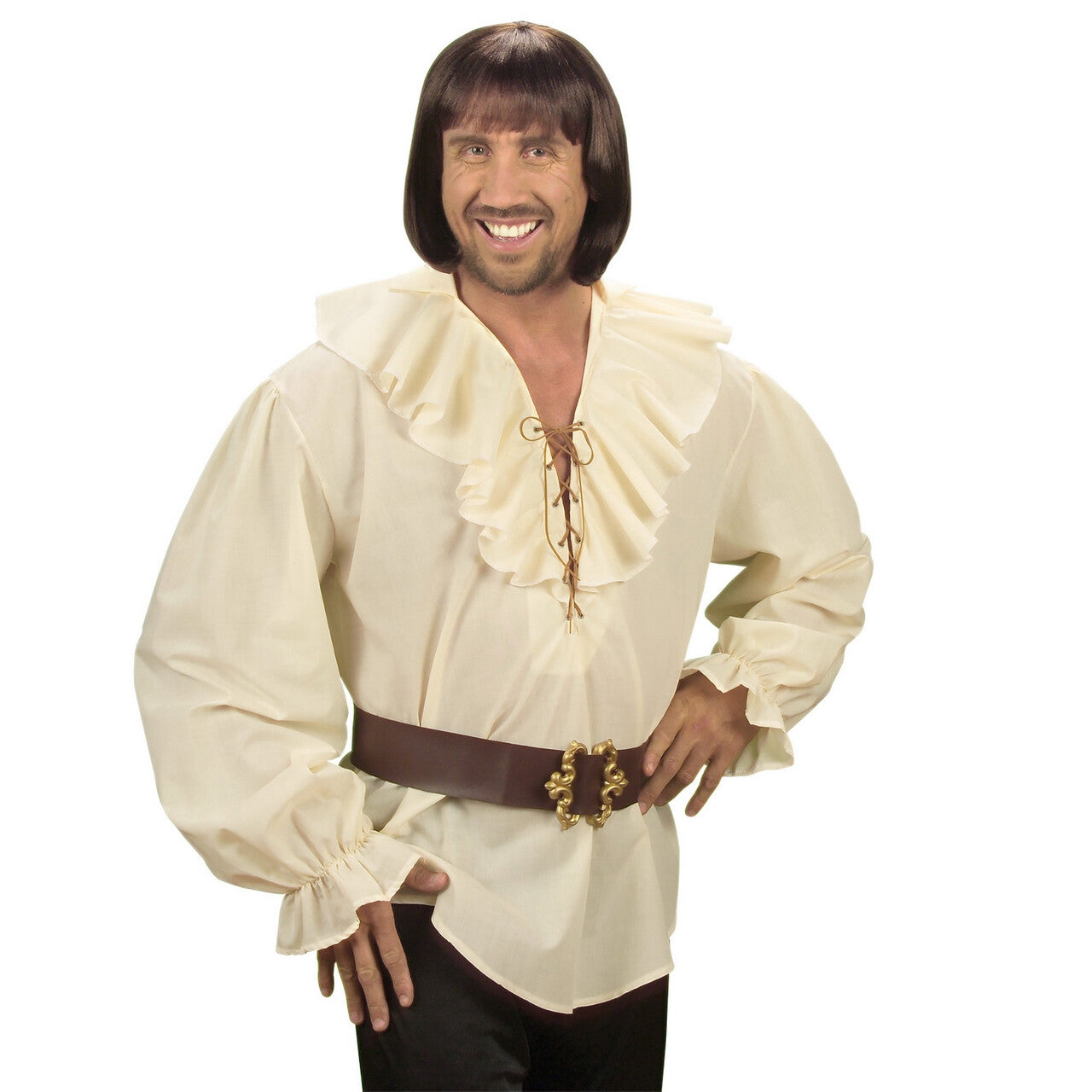 Op deze afbeelding zie je een Kostuums, van het merk Widmann. Piratenshirt Beige Man