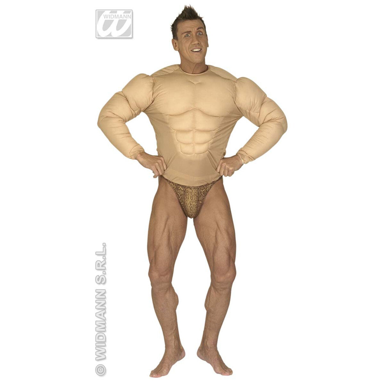 Op deze afbeelding zie je een Kostuums, van het merk Widmann. Spierenshirt XL Man