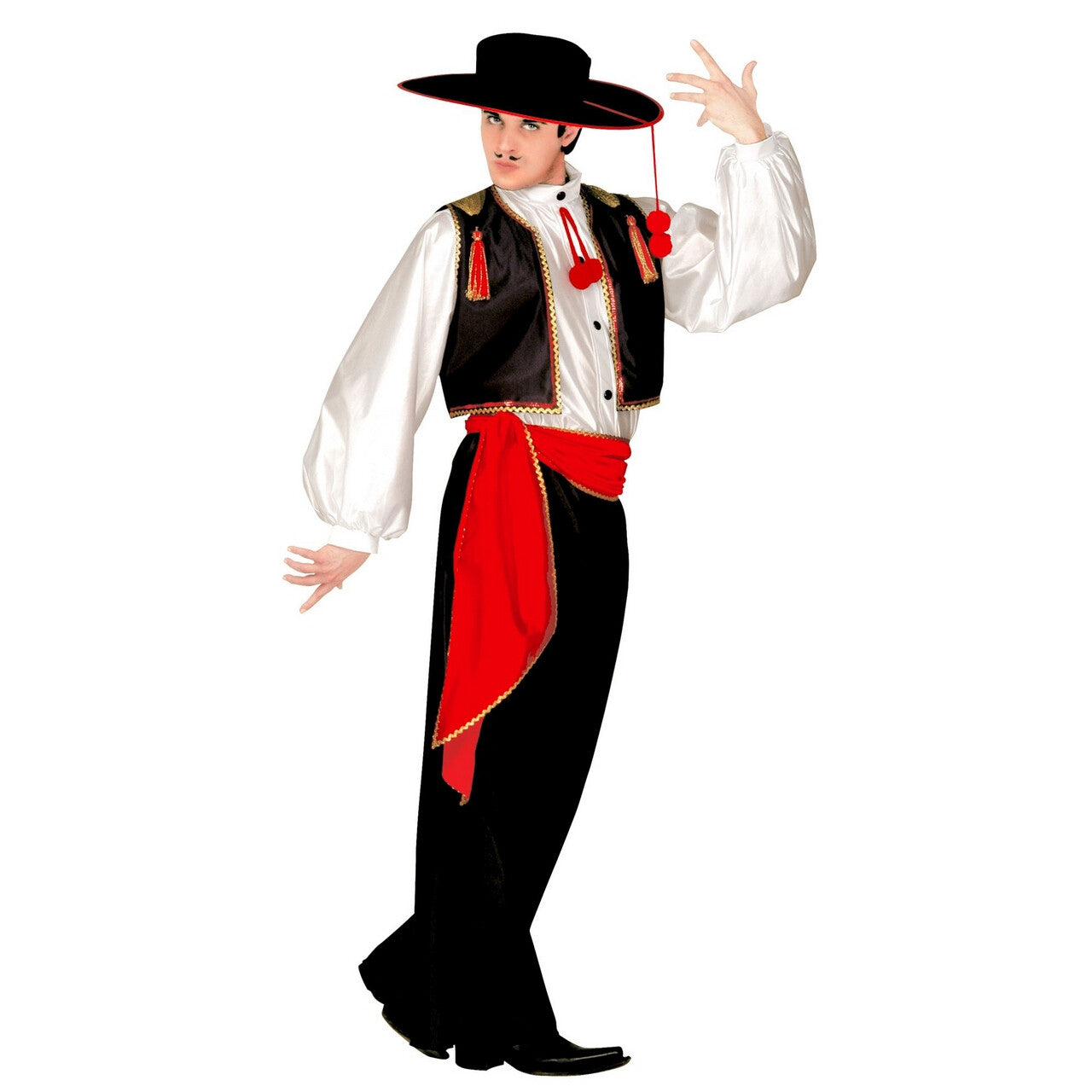 Op deze afbeelding zie je een Kostuums, van het merk Widmann. Flamenco Danser Mr Ole Kostuum Man