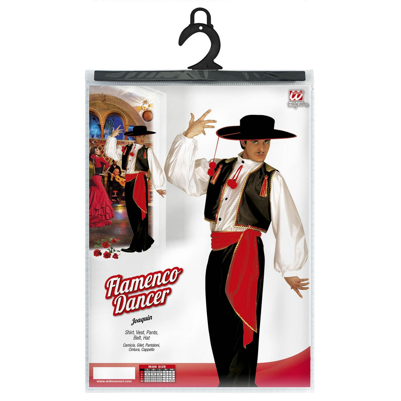 Op deze afbeelding zie je een Kostuums, van het merk Widmann. Flamenco Danser Mr Ole Kostuum Man