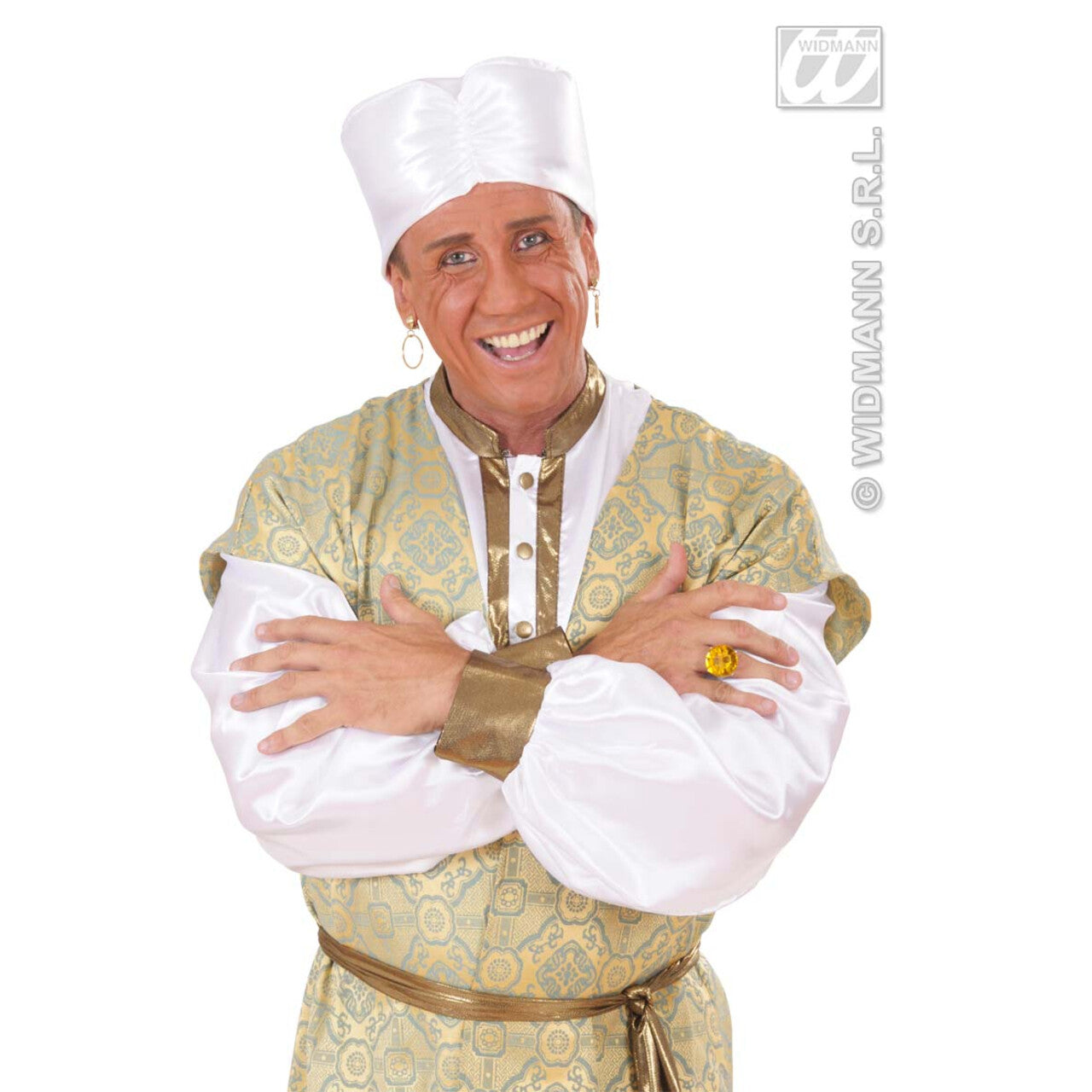 Op deze afbeelding zie je een Accessoires, van het merk Widmann. Tulband Satijn Wit