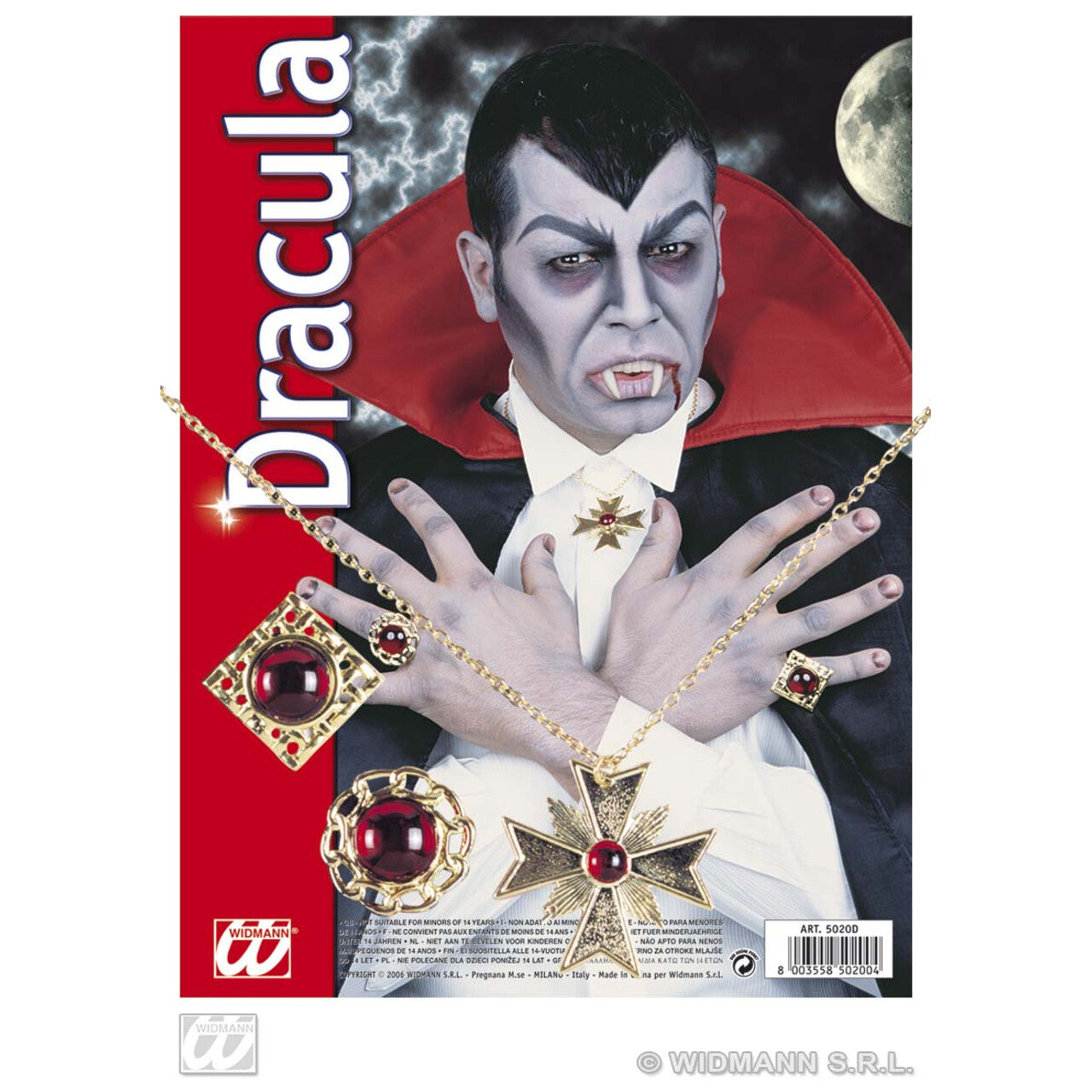 Op deze afbeelding zie je een Accessoires, van het merk Widmann. Dracula Set