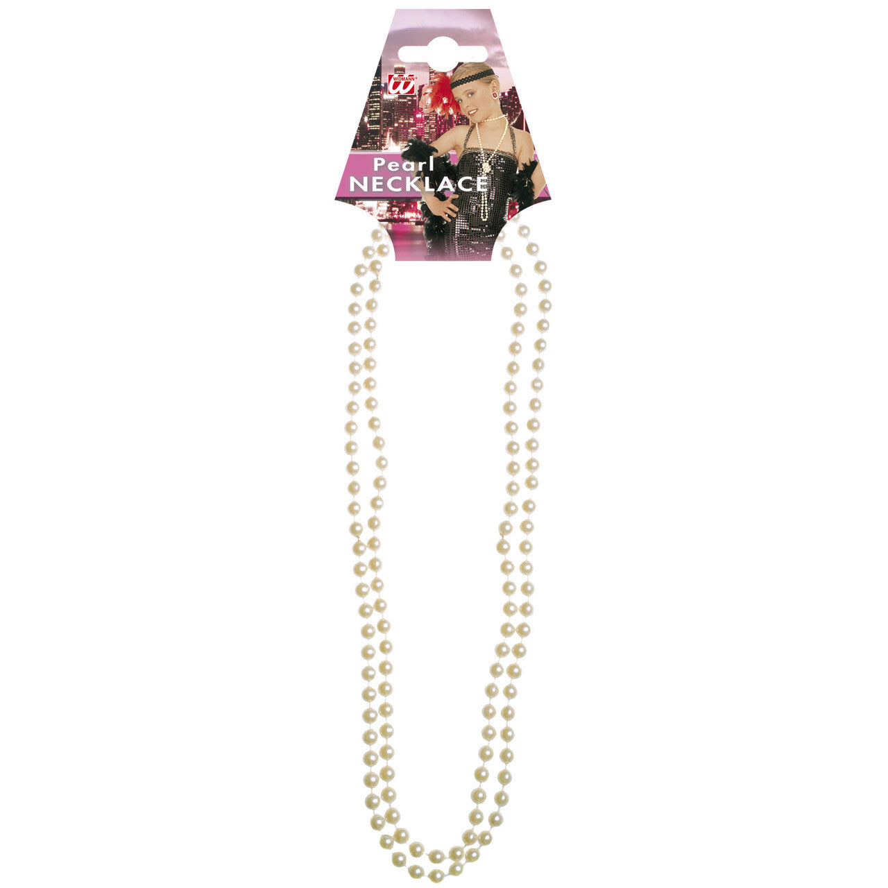 Op deze afbeelding zie je een Accessoires, van het merk Widmann. Glamour Parelketting 57 Centimeter, Wit