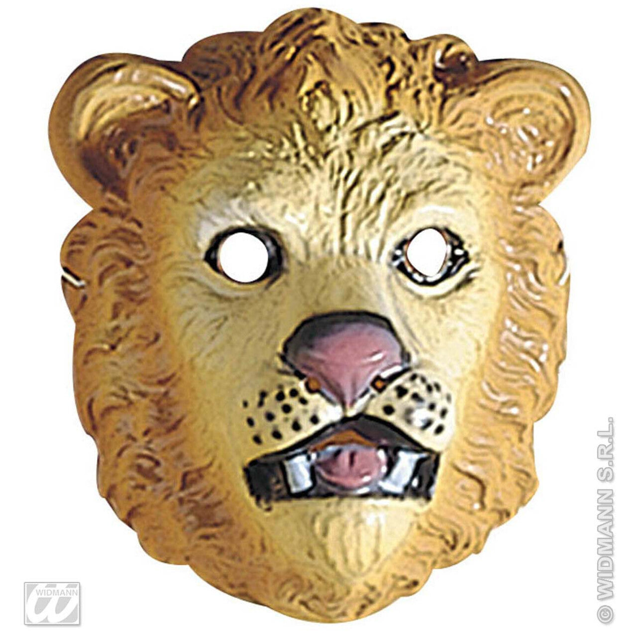 Op deze afbeelding zie je een Accessoires, van het merk Widmann. Plastic Kindermasker, Leeuw
