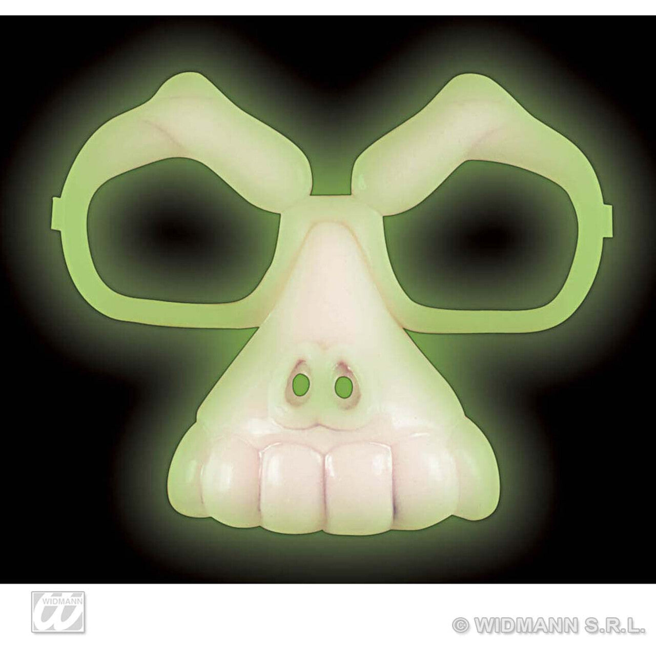 Op deze afbeelding zie je een Accessoires, van het merk Widmann. Schedelbril, Lichtgevend In Donker