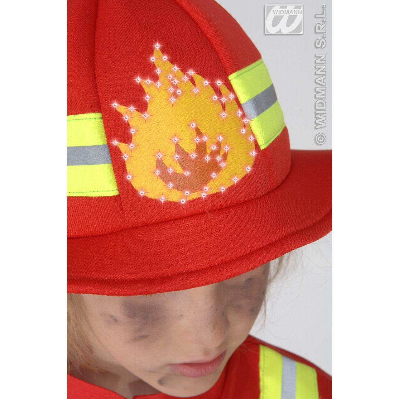 Op deze afbeelding zie je een Kostuums, van het merk Widmann. Stoere Brandweerman, Fiberoptisch Kostuum Jongen