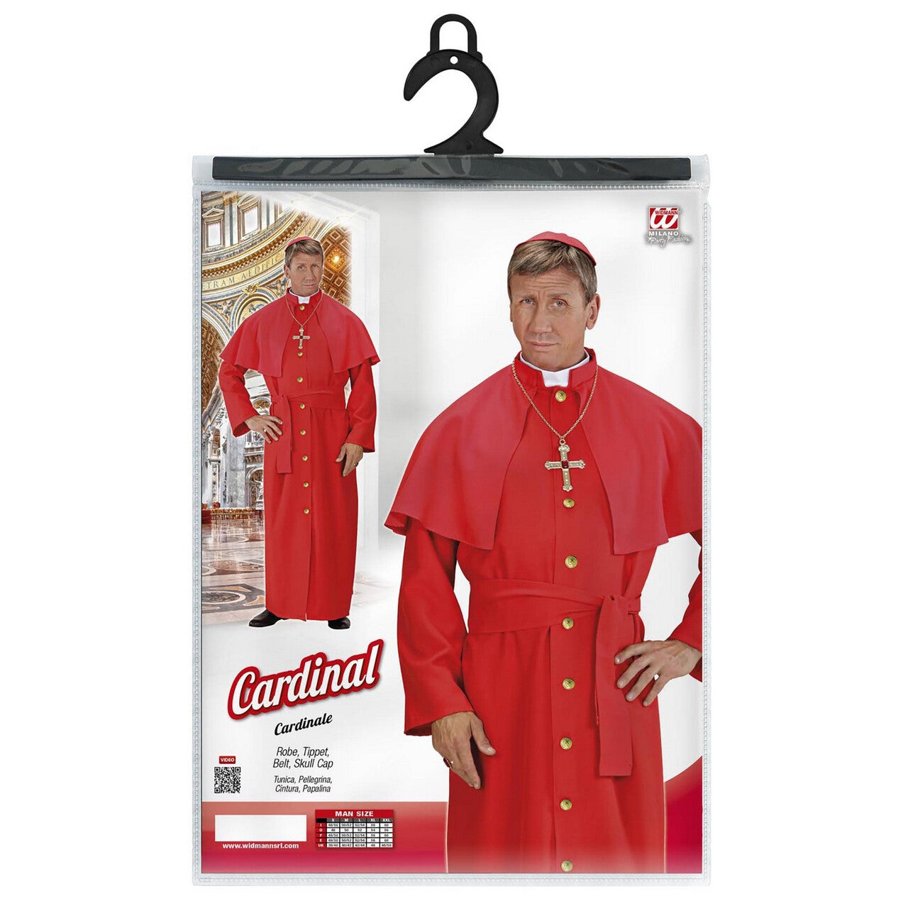 Op deze afbeelding zie je een Kostuums, van het merk Widmann. Kardinaal Rood Santiago De Compostela Kostuum Man