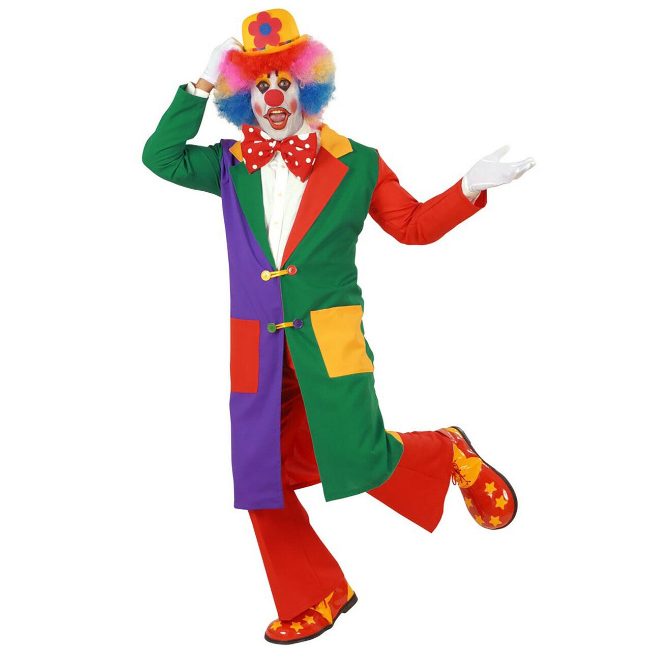 Op deze afbeelding zie je een Kostuums, van het merk Widmann. Clownsjas Man
