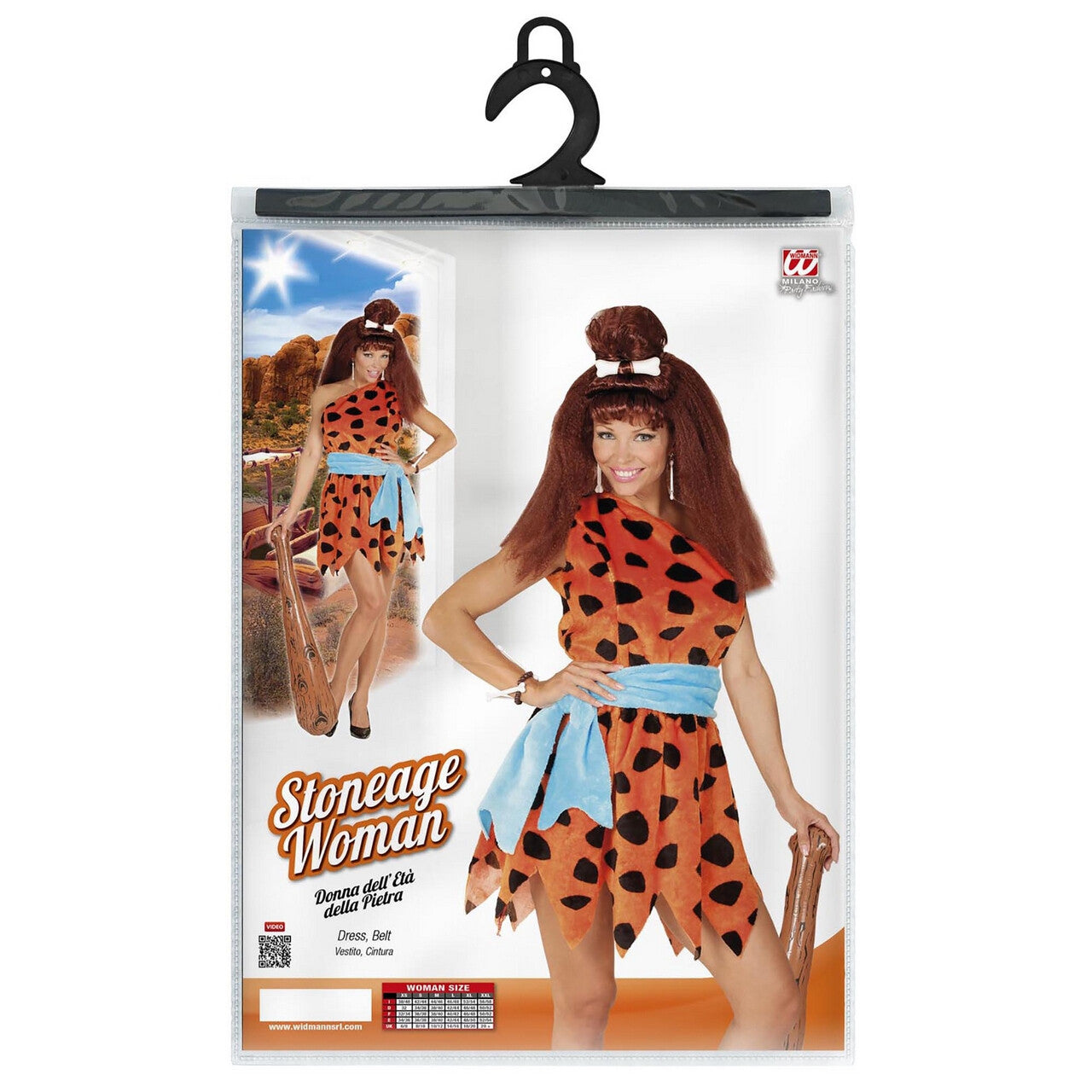 Op deze afbeelding zie je een Kostuums, van het merk Widmann. Flintstones Vrouw Stenen Tijdperk Kostuum