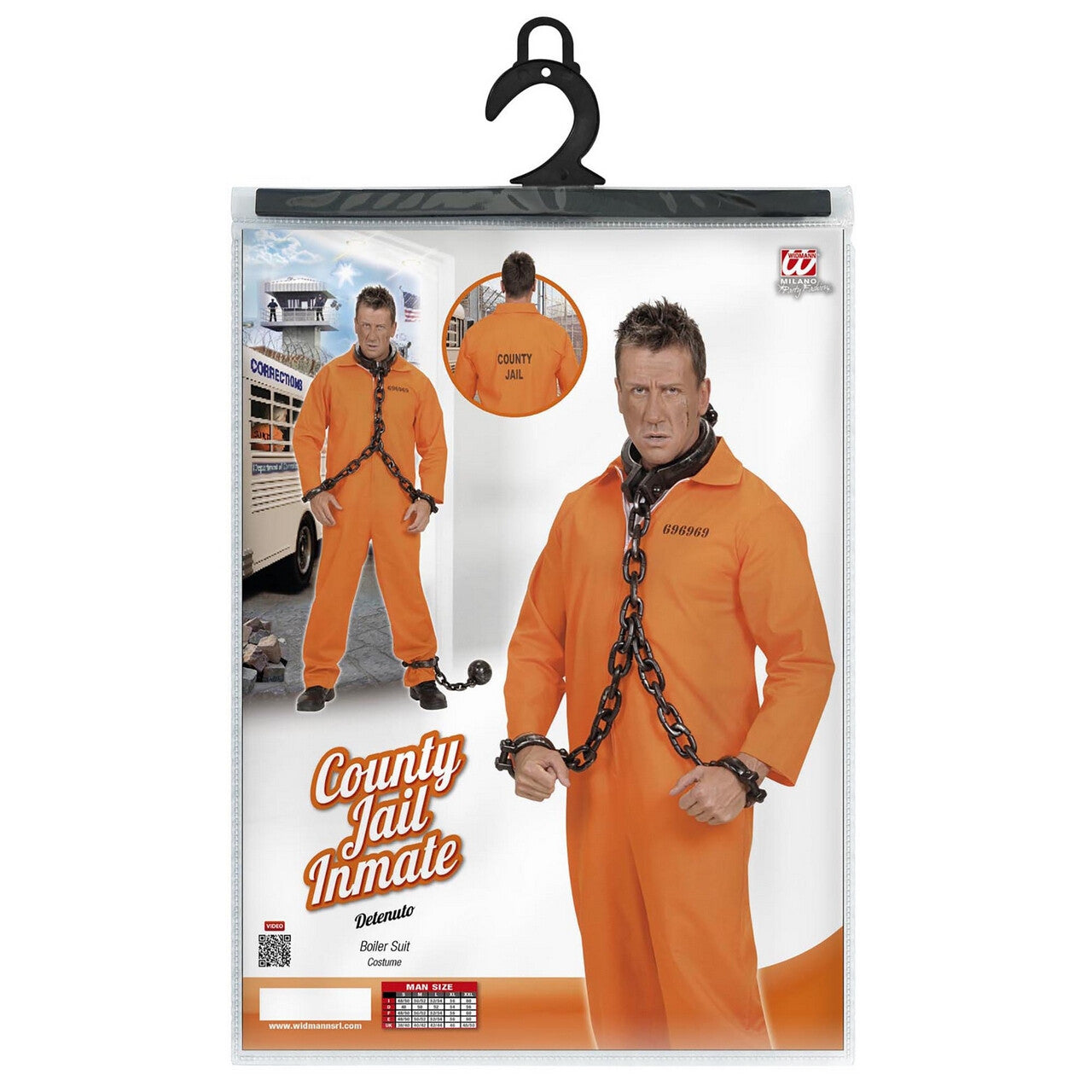Op deze afbeelding zie je een Kostuums, van het merk Widmann. Gevangene Oranje Kostuum Man