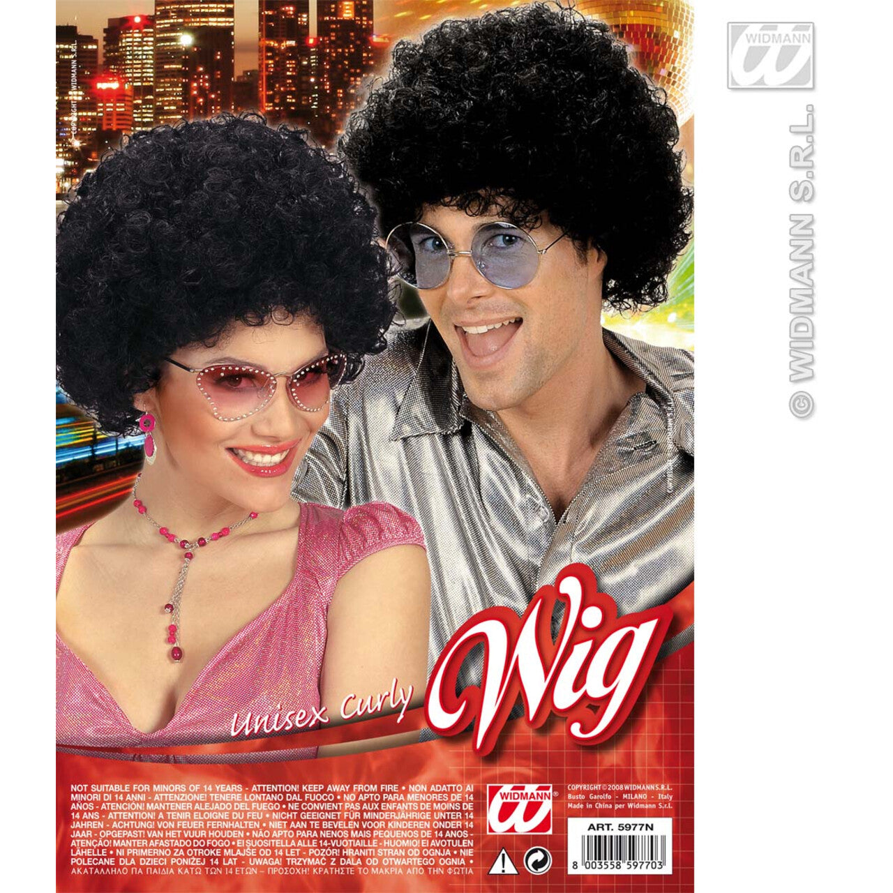 Op deze afbeelding zie je een Accessoires, van het merk Widmann. Pruik, Unisex Zwart