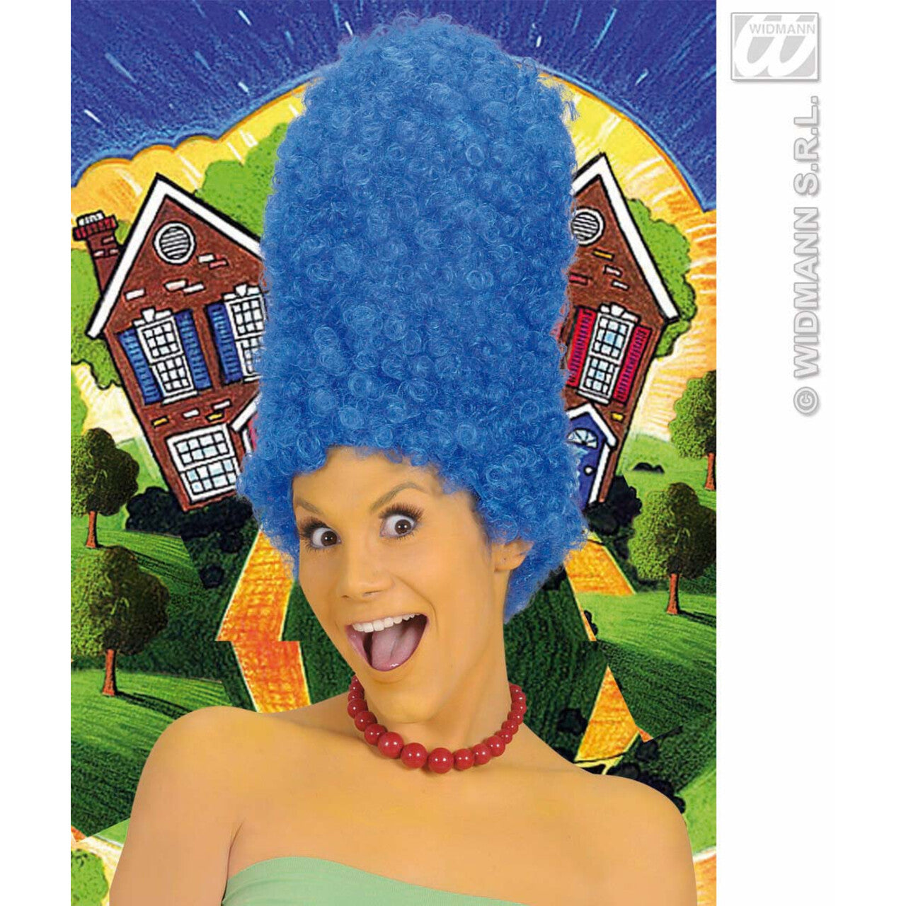 Op deze afbeelding zie je een Accessoires, van het merk Widmann. Pruik, Cartoon Blauw