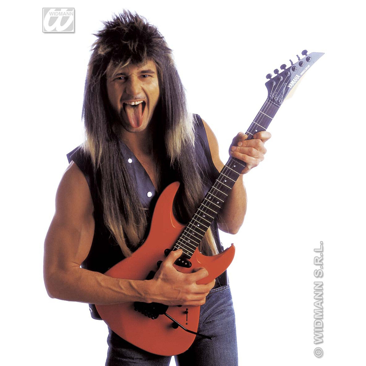 Op deze afbeelding zie je een Accessoires, van het merk Widmann. Pruik, Rocker
