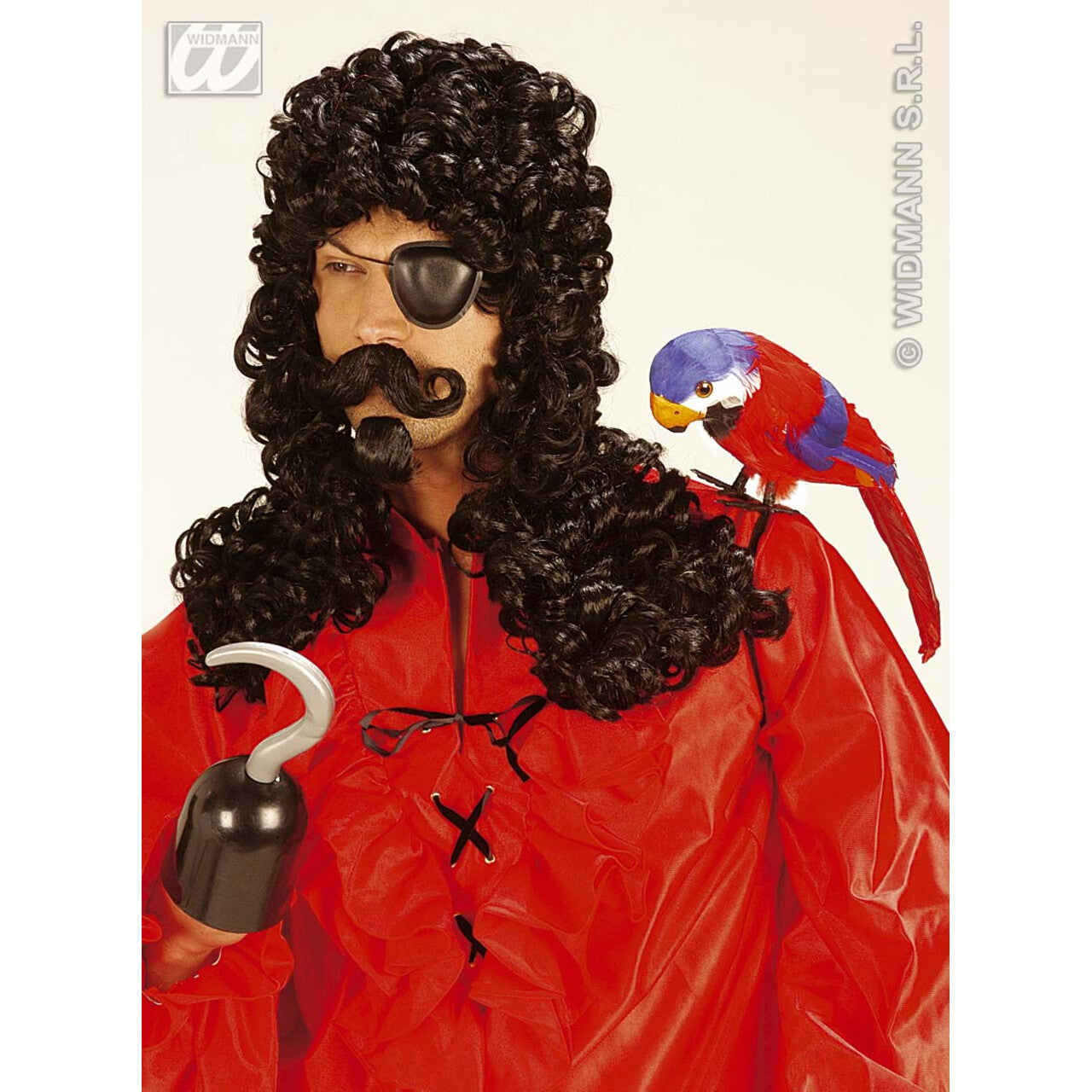 Op deze afbeelding zie je een Accessoires, van het merk Widmann. Pruik, Kapitein Haak