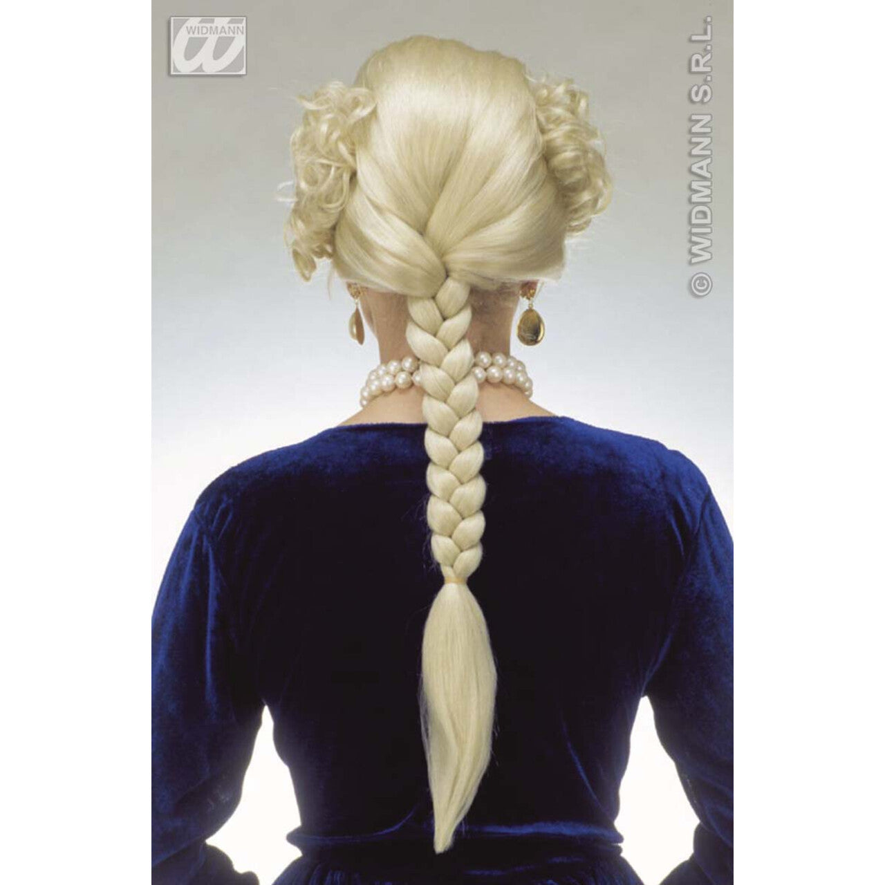 Op deze afbeelding zie je een Accessoires, van het merk Widmann. Pruik, Hertogin Josephine Blond