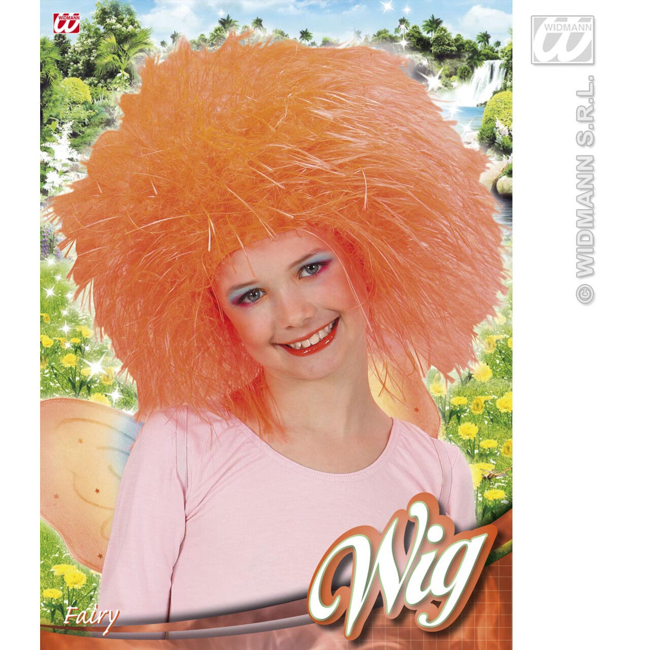Op deze afbeelding zie je een Accessoires, van het merk Widmann. Pruik, Fee Kind Neon, Oranje