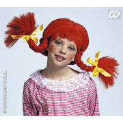Op deze afbeelding zie je een Accessoires, van het merk Widmann. Pruik, Zweeds Meisje Kind Met Vormbare Staartjes