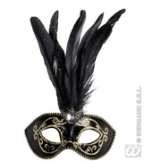 Op deze afbeelding zie je een Accessoires, van het merk Widmann. Glitter Oogmasker Met Stenen Goud