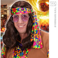 Hippie Lennon Perücke Braun