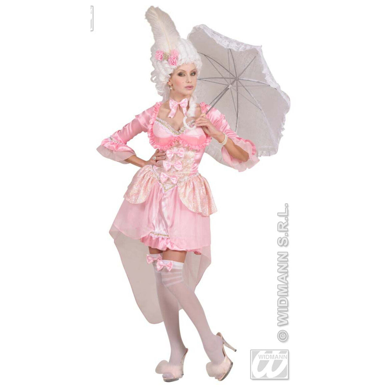 Op deze afbeelding zie je een Accessoires, van het merk Widmann. Kanten Parasol Wit