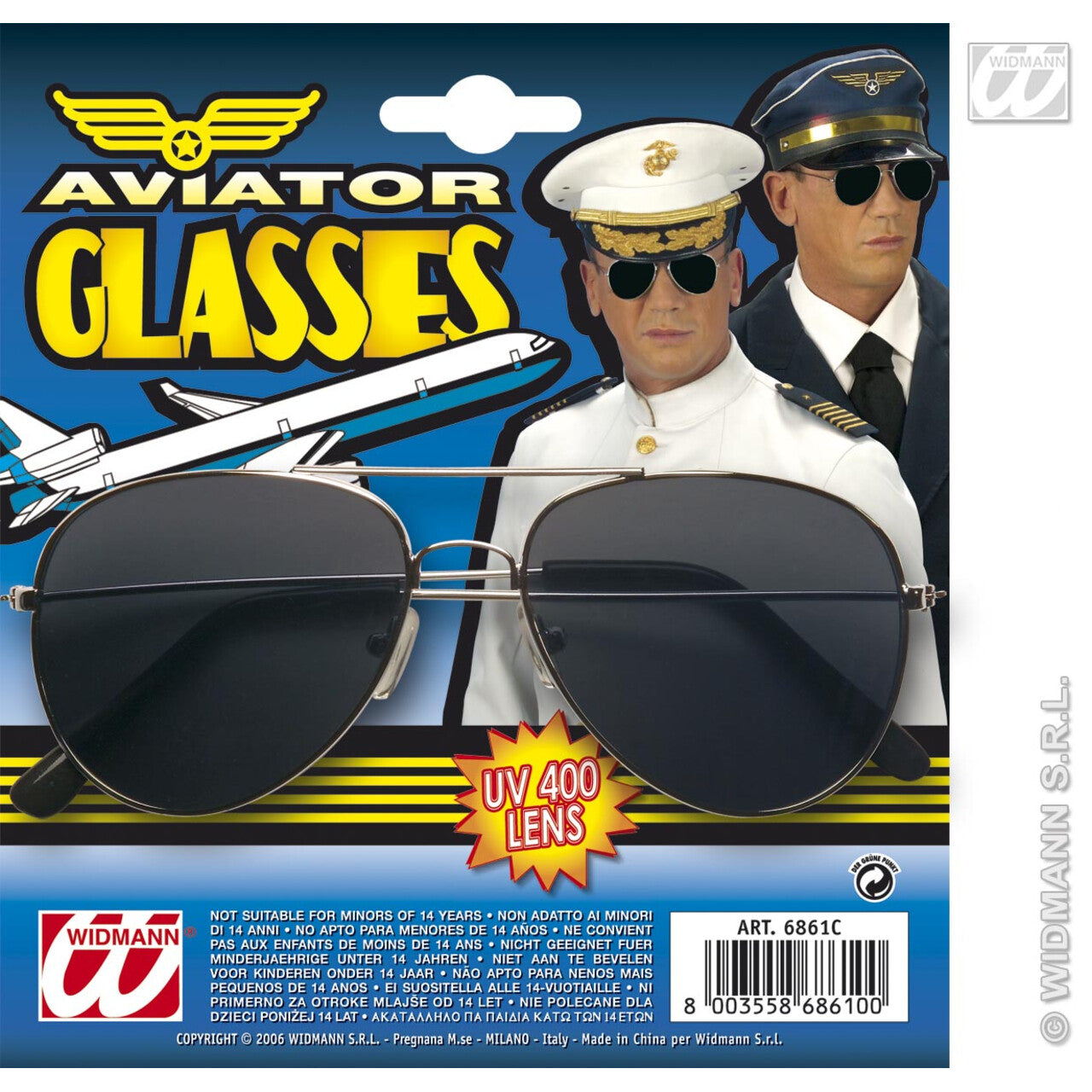Op deze afbeelding zie je een Accessoires, van het merk Widmann. Bril, Piloot