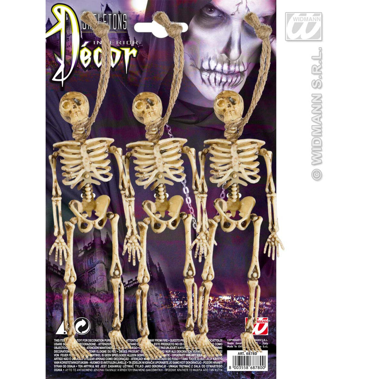 Op deze afbeelding zie je een Decoratie, van het merk Widmann. Skeletjes 15 Centimeter
