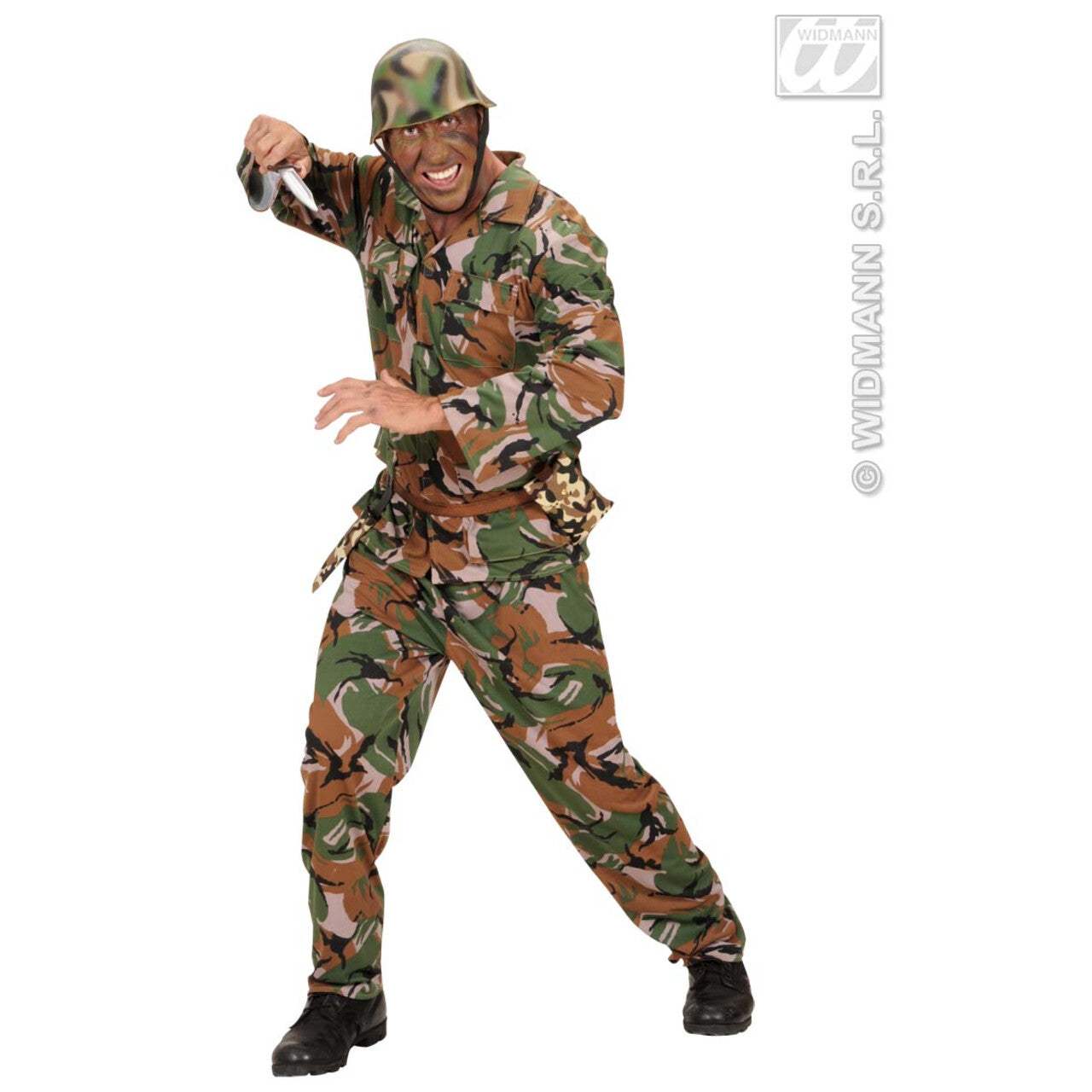 Op deze afbeelding zie je een Accessoires, van het merk Widmann. Dolk In Camouflage Schede