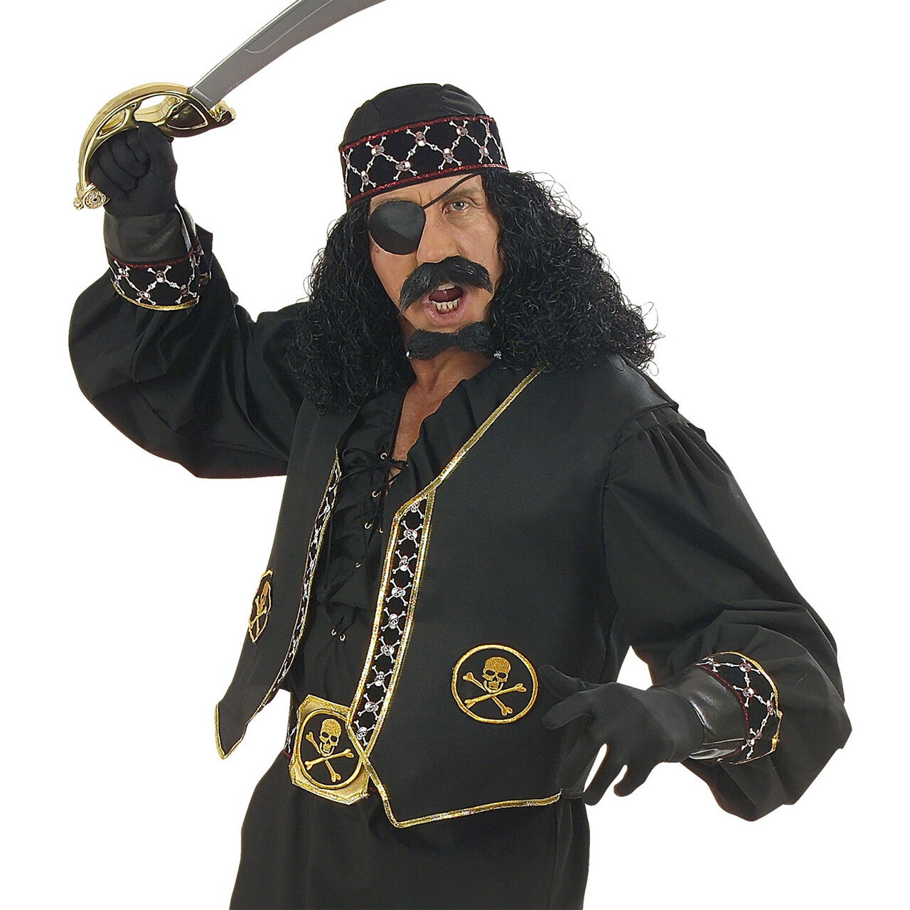 Op deze afbeelding zie je een Kostuums, van het merk Widmann. Piratenvest Man